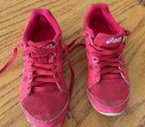 Girls pink ASICS waffle shoes size US kids 13