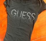 Girls size 7/9 years Guess brand sparkly black Tshirt