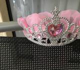 Frozen Anna Elsa Princess Girls Bling Pink & Silver Tiara w Veil