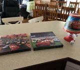 Cars Canvas x 2 and lamp