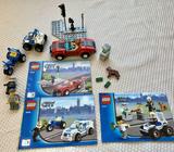 Incomplete lego 7279 & 3648 police dog ATM sports car traffic lights