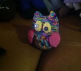 TOYS HAND KNITTED OWL 14 cm high NEW
