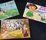 Beautiful JIGSAW PUZZLES x3 Snow White / Dora the Explorer $8 lot