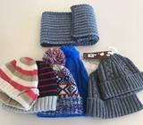 6 boys beanies and 1 scarf