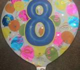 3 x NUMBER 8 FOIL BIRTHDAY HELIUM BALLOONS ($5 FOR THE LOT)