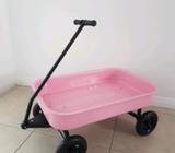 Kids pink metal wagon