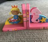 Pink girl bookends