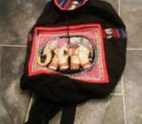 Backpack with elephant pattern