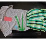 Pat Pat Child's 2-Piece Grey & Green Outfit - NEW