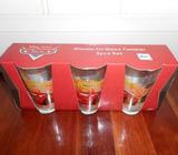 DISNEY PIXAR CARS GLASS TUMBLERS GLASSES - 3 PCE SET (8 OZ)