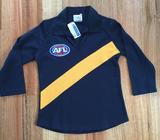NEW WITH TAGS KIDS/YOUTH M RICHMOND TIGERS AFL FOOTBALL GUERNSEY TOP