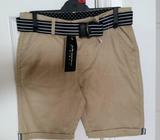 Peter Morrissey Chino Camel Belt Shorts