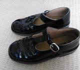 Black Glossy T-bar Style School Shoes Size 3 Girls Ladies