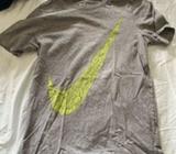 Kids large Nike tshirt - Grey with green Fluro logo!