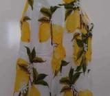 NWT Girls Size 120cm size 6 Lightweight lemon citrus print tunic top