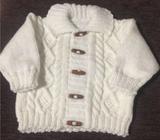 White cable Baby Cardigan/ Sweater Size 0-6 months