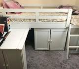 Single bed with desk