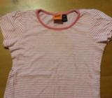SIZE 6 Girls tshirt summer stripey pink