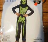 Halloween fleeting skeleton outfit Size L (6-8)