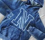 Boys H&M Denim look Hoodie Sz 10-11