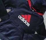ADIDAS Boys Black Hoodie Sz Medium 10-12