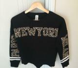 Girls black New York sweater