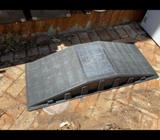 Small black plastic scateboard ramp