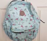 School backpack flamingoes