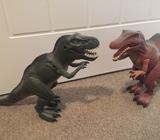 Walking and roaring dinosaurs