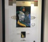 Framed coloured photograph of Cathy Freeman