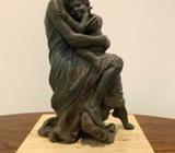Solid Bronze Mother and Child Statuette