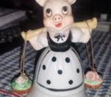 BELL CUTE LITTLE DAIRY MAID-PIG OLD BUT EXC COND