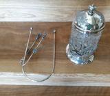 Silver pickled onion serving jar