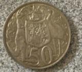 1966 round 50 cent coin